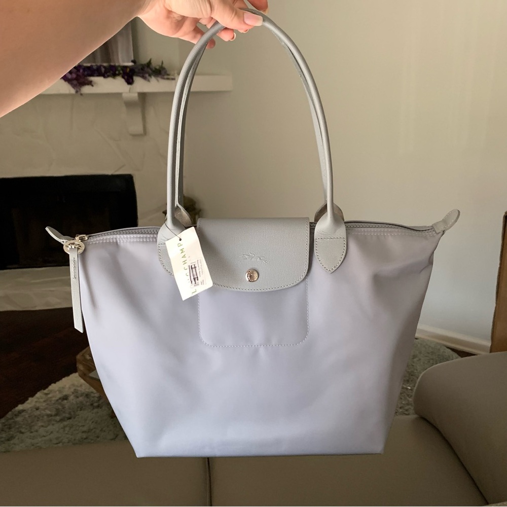 Longchamp Le Pliage Neo Small Shoulder Tote in Gray (Cement)